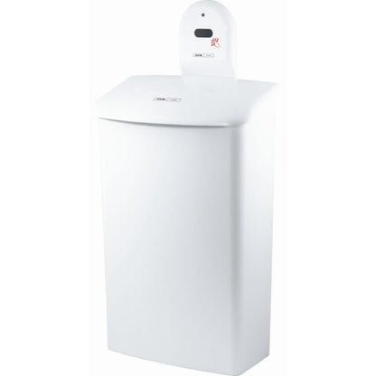 Suportul de perete CWS ParadiseLine pentru cutia igienică 575000 este un suport alb, dreptunghiular, de la CWS, conceput pentru utilizarea fără mâini cu cutii igienice compatibile.