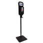 Un stâlp negru reglabil pe înălțime de la Diversey Deutschland GmbH & Co. OHG pentru distribuitoare hibride cu bază dreptunghiulară, pedală de picior și recipient CleanPro plasat deasupra.