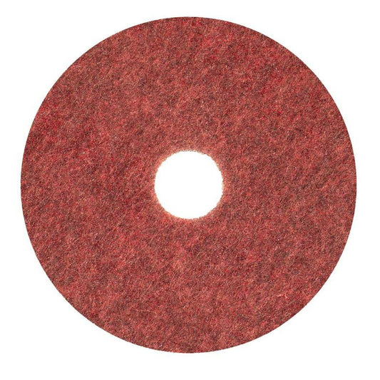 Discul de curățare Diversey Twister Pad TXP pentru pardoseli din piatră, produs de Diversey Deutschland GmbH & Co. OHG, este un disc roșu, de formă circulară, cu textură aspră și o gaură centrală, ideal pentru curățarea și întreținerea pardoselilor din piatră, prezentat pe un fundal alb.