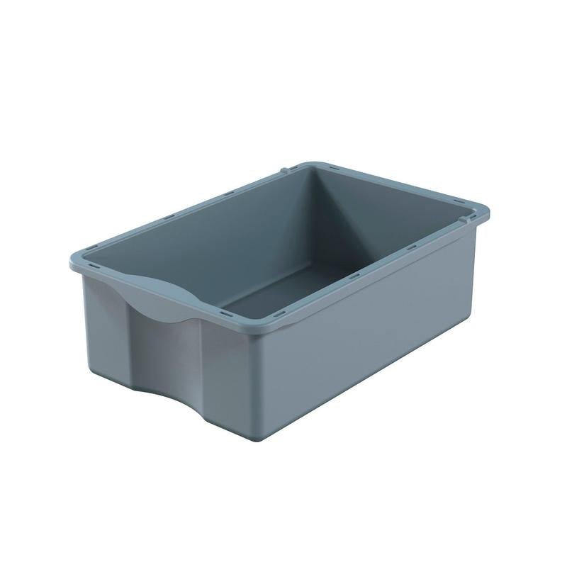 DI Protect Trolley Schublade 20L de la Diversey Deutschland GmbH & Co. OHG este un sertar din plastic gri, dreptunghiular (capacitate de 20L) cu margini rotunjite și o adâncitură pentru mâner - perfect pentru organizarea căruciorului dumneavoastră Protect.