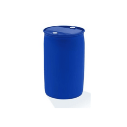 Un butoi mare de plastic albastru cu capac închis și două capace stă vertical pe un fundal alb, ideal pentru depozitarea Dr. Schnell MAFOR smart ECO de la DR.SCHNELL GmbH & Co. KGaA, un detergent ecologic.
