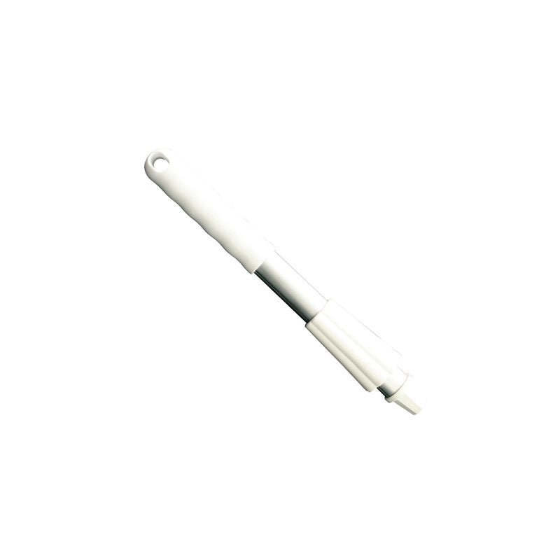 Periuța de dinți din plastic alb cu mâner detașabil este echipată cu un CAPAC și PIULIȚĂ KURZ-ALUSTIEL de 300 mm de la Haug Bürsten KG, pentru a spori durabilitatea.