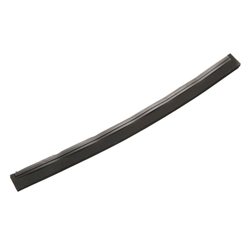 BUZA DE CAUCIUC DE REZERVĂ, CAUCIUC CELULAR NEGRU CU 1 BUZĂ, 700X20X22MM de la Haug Bürsten KG este ilustrată în negru cu o ușoară curbură pe un fundal alb.
