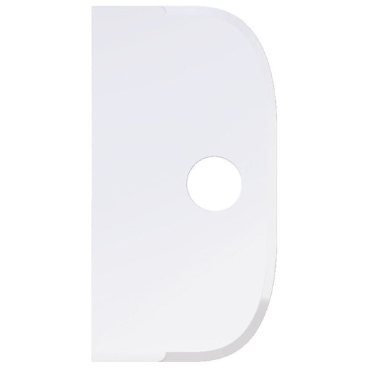 Răzuitoarea mare, din PP, flexibilă, 230x118 mm de la Haug Bürsten KG este un raclet din polipropilenă, de culoare albă, de formă dreptunghiulară, cu margini rotunjite, o latură dreaptă bombată și o gaură circulară în centru. Fundalul este de culoare albă uniformă.