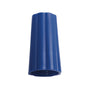 Ein blauer Kunststoffverbinder mit einer gerippten, konischen Form und einem hohlen Boden, ähnlich dem Haug Bürsten KG ÜBERWURFMUTTER AUßEN-ø 25MM BLAU(BENETTON) 74Xø 42MM.