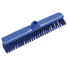 MĂTURA DE SPAȚIU MARE 400x60x50mm de la Haug Bürsten KG este un cap de mătură albastru cu peri rigizi și un racord central, ideal pentru curățarea suprafețelor mari. Mătura dreptunghiulară este ilustrată pe un fundal alb.