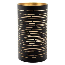 Papstar Suport de lumânare Securit® Ø 8 cm x 15 cm negru/auriu