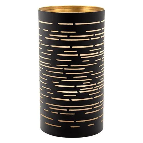 Papstar Suport de lumânare Securit® Ø 8 cm x 15 cm negru/auriu