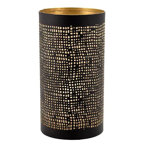 Papstar Suport de lumânare Securit® Ø 8 cm x 15 cm negru/auriu