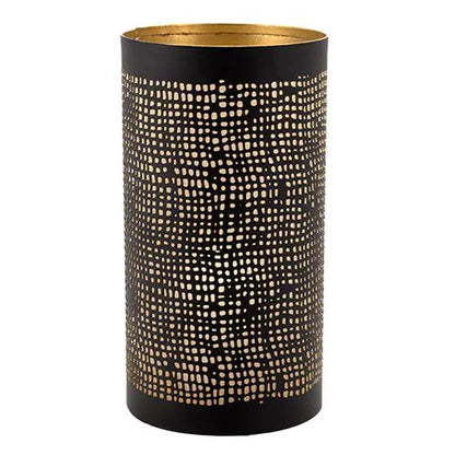 Papstar Suport de lumânare Securit® Ø 8 cm x 15 cm negru/auriu