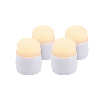 Papstar Pachet de reîncărcare Securit® cu 4 becuri LED Ø 4 cm x 5 cm „Amsterdam” timp de iluminare 12-40 ore