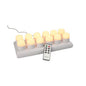 Papstar Securit® 12 LED-uri pentru ceai incl. stație de încărcare Ø 4 cm x 5 cm „Amsterdam” timp de iluminare 12-40 ore