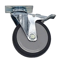 Die Novocal Lenkrolle mit Platte Ø 125 mm, elektrisch leitfähig, besitzt eine Stoppfunktion und eignet sich ideal für Stationswagen in Kliniken oder Krankenhäusern. Die Packung enthält 1 Stück.