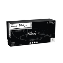 Mănuși de examinare din latex de unică folosință MaiMed-Black LX PF, fără pudră, 100 bucăți/cutie