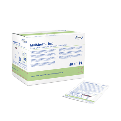 Mănuși chirurgicale MaiMed-Tex sterile, ușor pudrate din latex 50 perechi/cutie