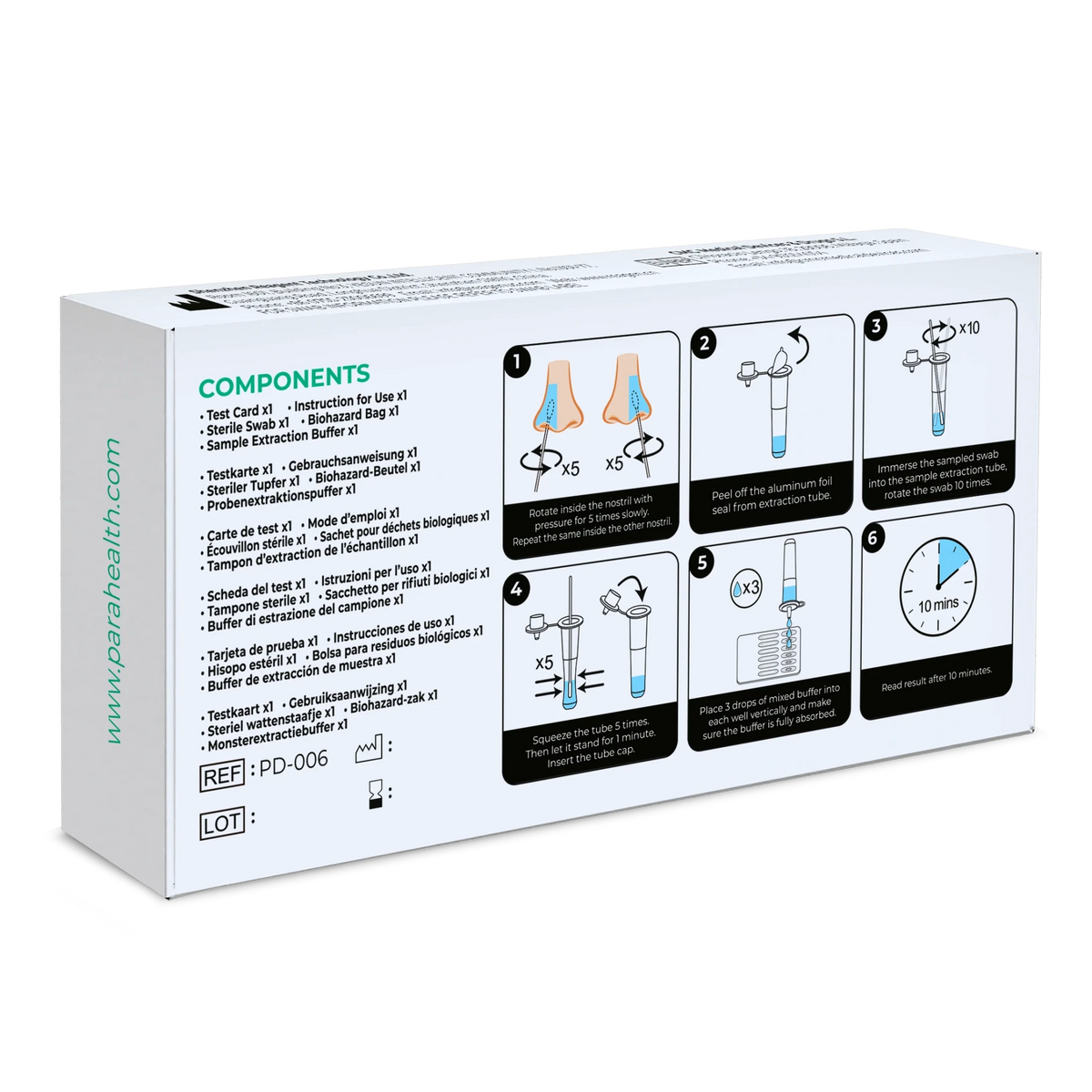 Set de teste rapide 12 în 1 pentru detectarea antigenelor (COVID-19, gripa A/B, streptococi, legionella și altele) | Pachet (1 test)