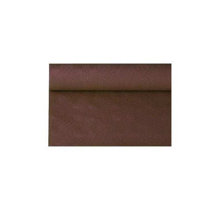 Un sul PAPSTAR de față de masă de hârtie cu imprimeu damasc de la PAPSTAR GmbH este parțial derulat pe un fundal alb simplu și își arată textura netedă cu modele subtile.