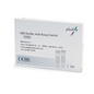 Pachetul cu inscripția „Pluslife GBS (Strep B) Kit de control PCR al acidului nucleic” conține informații de contact pentru Medunion S.L. din Barcelona, Spania, și Guangdong Pluslife Biotech Co., Ltd. Acest kit conceput pentru teste PCR conține controale de testare pentru Streptococcus agalactiae cu două sticluțe mici ilustrate pe ambalaj.