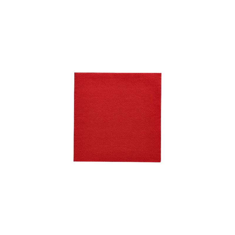 Șervețelele „DAILY Collection“ de la PAPSTAR GmbH cu pliere 1/4 și dimensiunile de 24 cm x 24 cm în roșu uni sunt ideale pentru o decorare elegantă a mesei și se evidențiază frumos pe un fundal alb.