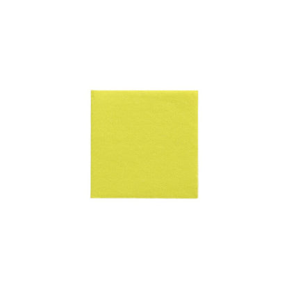 Un pătrat galben strălucitor, care amintește de o foaie de hârtie, este centrat pe un fundal alb și oferă un contrast neașteptat, dar fermecător, care completează orice decor de masă durabil. Acest aspect viu este obținut cu șervețelele PAPSTAR 1/4-fold (24 cm x 24 cm) din „DAILY Collection“ de la PAPSTAR GmbH.