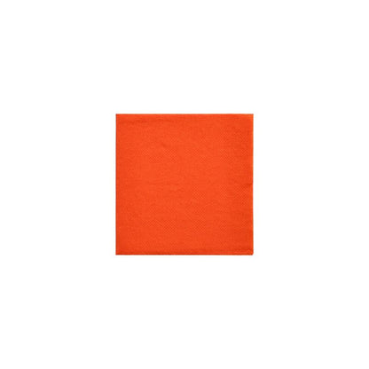 Șervețelele PAPSTAR „DAILY Collection“ 1/4-fold, în dimensiunea 24 cm x 24 cm în portocaliu, ideale pentru decor de masă durabil, sunt plasate central pe un fundal alb.