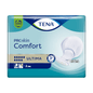 Ambalajul șervețelului absorbant TENA Comfort Ultima de la Essity Deutschland GmbH este prezentat. Acesta afișează logo-ul TENA, trei picături de absorbție care indică capacitatea maximă de absorbție și o imagine a produsului. Ambalajul evidențiază caracteristici precum tehnologia FeelDry și proprietăți prietenoase cu pielea.