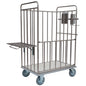 Der Novocal Transportwagen aus Edelstahl mit Rückwand und offenem Rahmen bietet robuste Qualität, runde Rohrverbindungen, vier Rollen sowie ein ausklappbares Tablett - ideal für flexiblen Transport. Packung: 1 Stück.