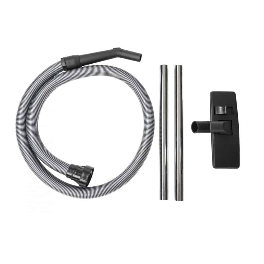 Auf dem weißen Hintergrund werden die Teileauswahl für den ASKIGO von Diversey Deutschland GmbH & Co. KG sowie deren Betreiber angezeigt. Der Staubsauger verfügt über ein funktionales Design mit wesentlichen Komponenten wie dem mitgelieferten Spiralsaugschlauch, Metallverlängerungsrohren und schwarzen Staubdüsenaufsätzen, wodurch dieser und die Leisereinigungslösungen optimal funktionieren.