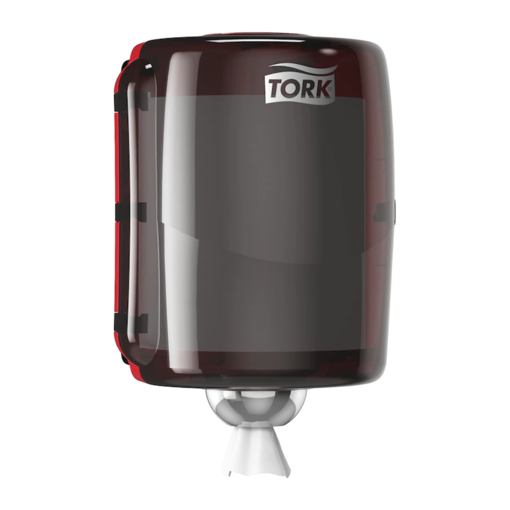 Dispenserul interior Tork 653008 Maxi Performance W2, un produs de la TORK – Essity Professional Hygiene Germany GmbH, este un dispenser de prosoape de hârtie negru cu suprafață lucioasă. Dispune de un design de performanță și are un prosop de hârtie vizibil, care iese din partea inferioară, totul protejat de un capac rezistent la stropire.