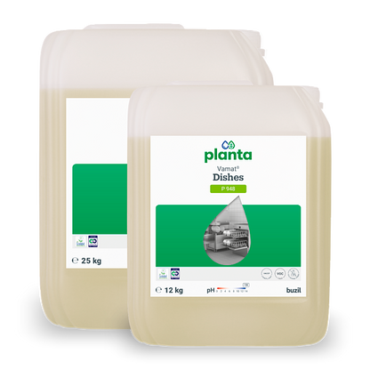 Vamat® Dishes P948 Detergent ecologic lichid pentru sticlă și vase, alcalin | Canistră (25 l) 