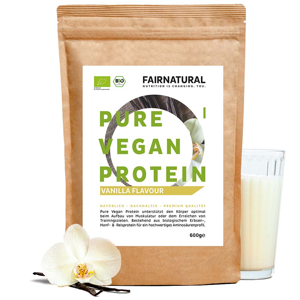 Pudră proteică vegană organică vanilie fără soia