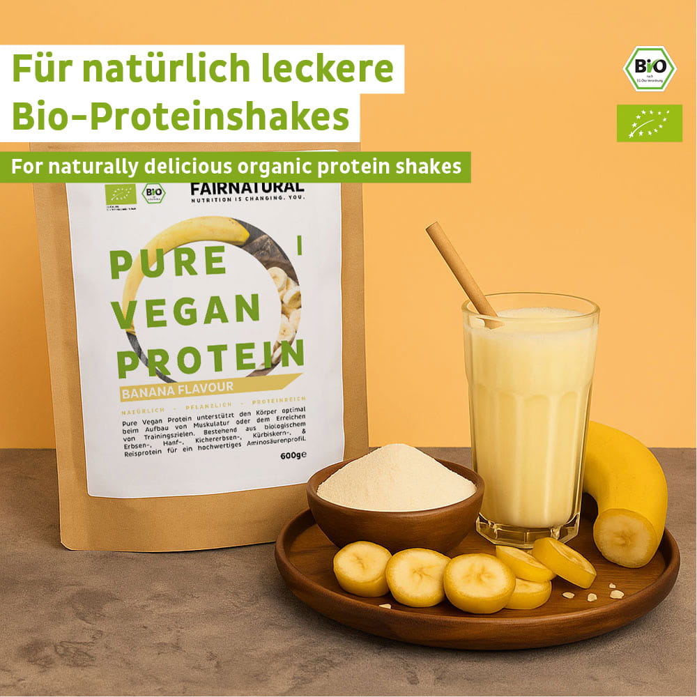 Pudră proteică vegană organică banană fără soia