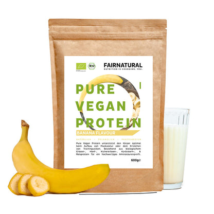Pudră proteică vegană organică banană fără soia