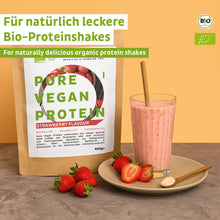 Pudră proteică vegană organică căpșuni fără soia