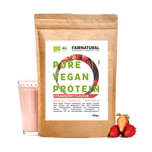 Pudră proteică vegană organică căpșuni fără soia