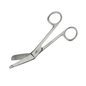 Foarfeca de bandaj cu genunchi îndoit după Lister - 20 cm de la Servoprax GmbH este o foarfecă medicală din oțel inoxidabil cu lame curbate și boante și două bucle pentru degete. Este fabricată din oțel inoxidabil și oferă siguranță la tăierea în apropierea pielii sau a materialelor sensibile, minimizând riscul de rănire.