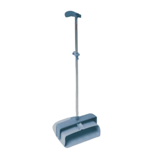 Pe un fundal alb simplu se vede o lopată de măturat Vileda Professional cu capac, produsă de Vileda GmbH, cu un diametru de 29 cm și un mâner lung. Aceasta are un design ergonomic, cu o cupă spațioasă și adâncă, pentru curățarea și colectarea eficientă a prafului și a murdăriei.