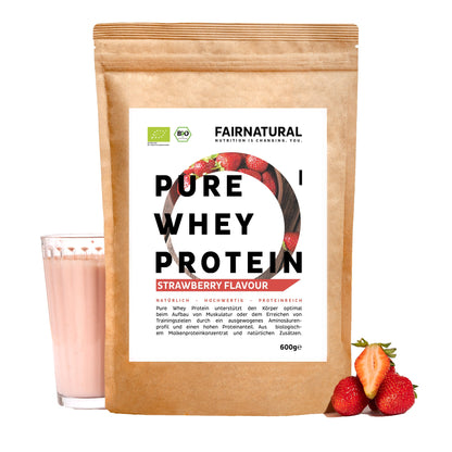 Proteine organică din zer pudră căpșuni