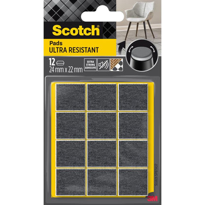 Cele 3M Scotch® Filzpads extrem rezistente SP87A37 (12 bucăți, 24 mm x 22 mm, gri/alb) sunt autoadezive și oferă protecție fiabilă pentru suprafețele mobilierului, precum și protecție eficientă împotriva zgârieturilor pentru podele.