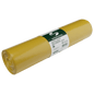 Un rolă DEISS 23004 saci de gunoi galbeni (700x1100 mm, tip 60, 25 bucăți) de la EMIL DEISS KG (GmbH + Co.) cu o etichetă alb-verde, utilizată de obicei ca folie de protecție sau folie de acoperire în construcții, pe un fundal gri deschis.