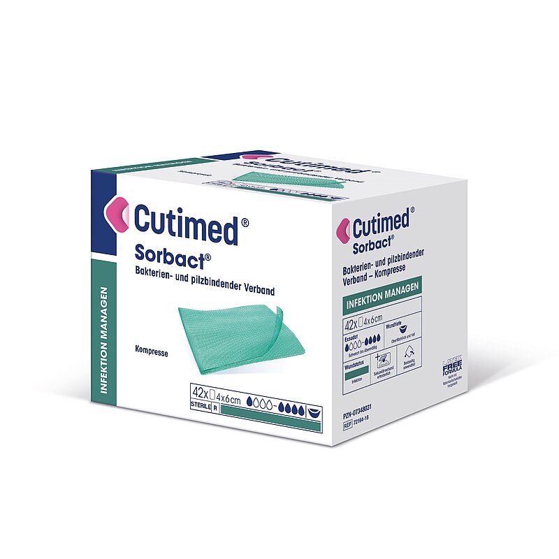 Cutimed Sorbact, Tamponade, antimikrobielle Wundauflage, steril