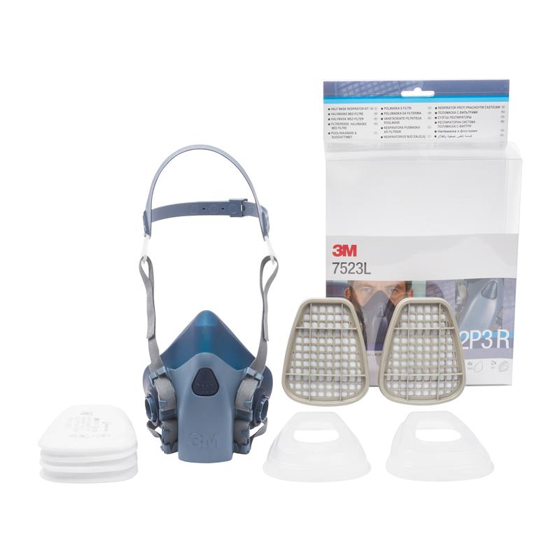 Set de jumătate de mască de protecție respiratorie 3M™, filtru A2P3 R, mască mare 7523L | Cutie (1 set)