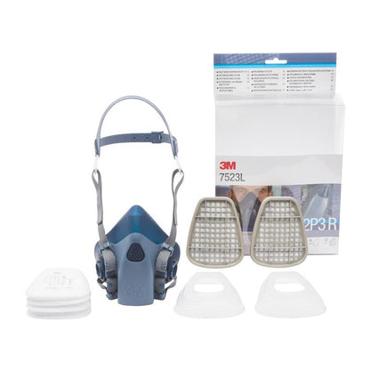 Set de jumătate de mască de protecție respiratorie 3M™, filtru A2P3 R, mască mare 7523L | Cutie (1 set)