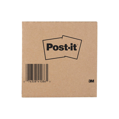 O cutie de carton maro cu logo-ul Post-it și 3M și cod de bare pe față conține 12 blocuri de Post-it® Transparent Notes cu câte 36 de foi (73 mm x 73 mm) de la 3M Deutschland GmbH. Fundal alb.
