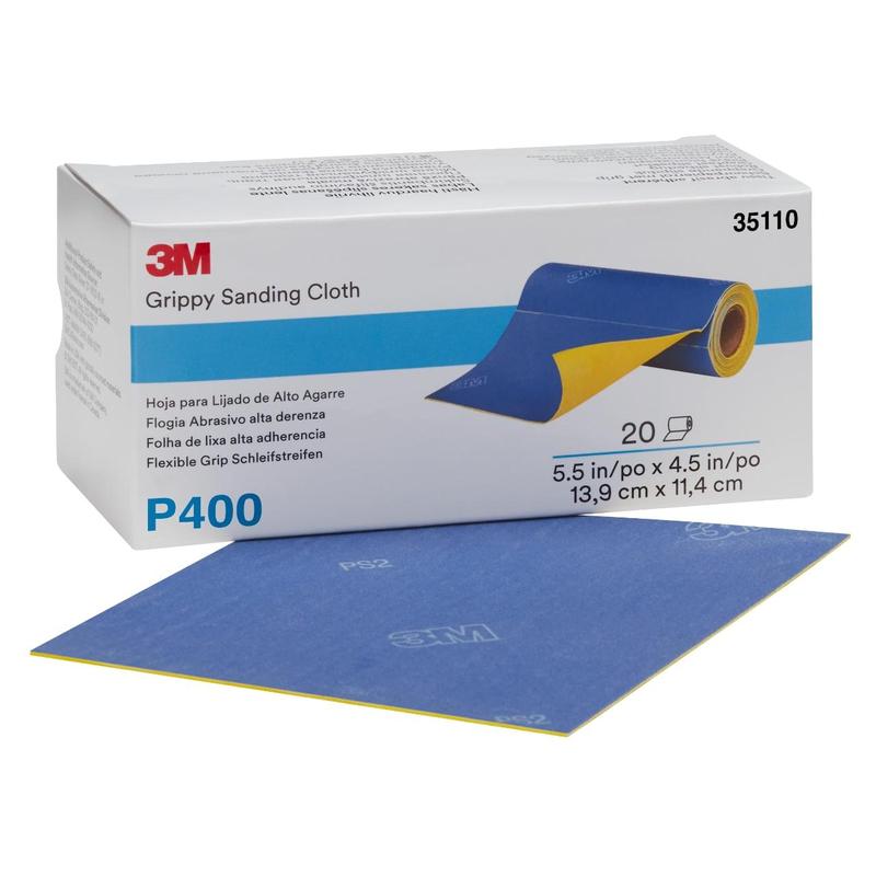 Benzi abrazive cu prindere flexibilă 3M™, 139 mm x 114 mm, perforate pe o rolă de 20 benzi, P400, 35110 | Pachet (1 rola)