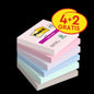 Post-it® Super Sticky Notes, Soulful Collection, 76 mm x 76 mm, Promoție, 90 coli/pad, 4 tampoane + 2 gratuite/pachet, 100% PEFC, SGSCH-PEFC-COC-110078 | Pachet (6 bucăți)