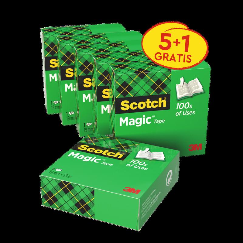 Bandă invizibilă Scotch® Magic™ Pachet valoare 6 role 19 mm x 33 m | Pachet (6 role)