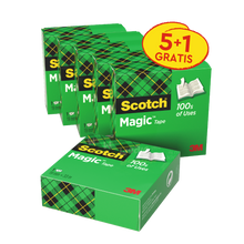 Bandă invizibilă Scotch® Magic™ Pachet valoare 6 role 19 mm x 33 m | Pachet (6 role)