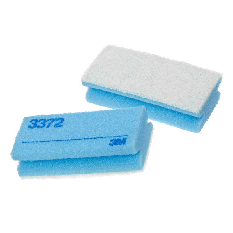 Burete de curățare 3M™ Scotch-Brite™ 3372, albastru / alb, 70 mm x 150 mm, 10 x 10 bucăți / cutie | Pachet (10 bucăți)