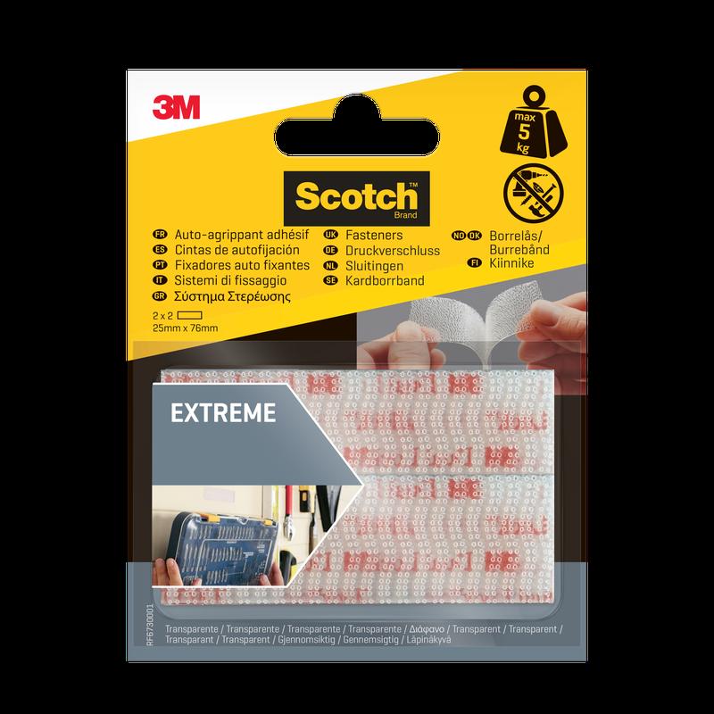 Bandă adezivă Scotch® Extreme Fastener, transparentă RF67300 01SE, 25 mm x 76 mm, 2 seturi | Pachet (2 bucăți)